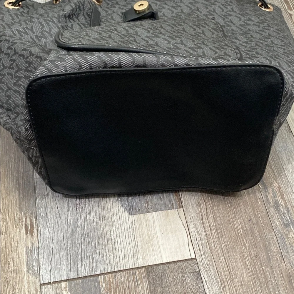 Jones New York Charcoal and Black Textured Backpack